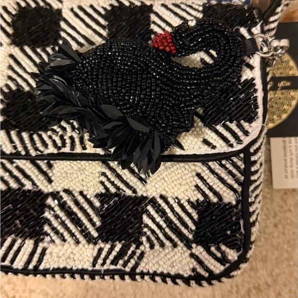 Viral Beaded Bag Houndstooth with Swan Charm - Picture 4 of 5